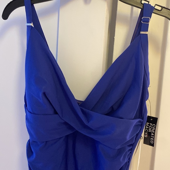 Women’s New one piece bathing suit calvin klien blue size 10 - Picture 2 of 7